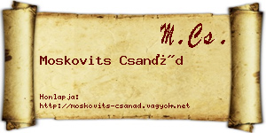 Moskovits Csanád névjegykártya