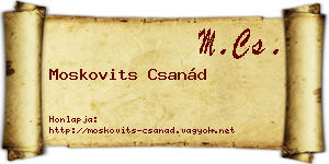 Moskovits Csanád névjegykártya