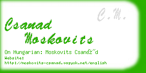 csanad moskovits business card